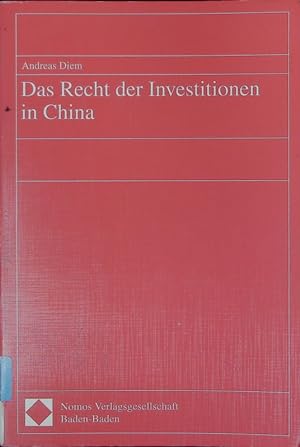 Bild des Verkufers fr Das Recht der Investitionen in China. zum Verkauf von Antiquariat Bookfarm