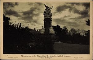 Ansichtskarte / Postkarte Buenos Aires Argentinien, Monumento a la Argentina de la colectividad f...