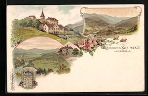 Bild des Verkufers fr Lithographie Gernsbach, Schloss Eberstein im Murgthal zum Verkauf von Bartko-Reher