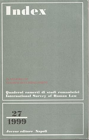 In memoria di Giambattista Impallomeni. Vol. II - Index n.27/1999