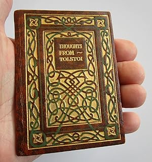 Bild des Verkufers fr THOUGHTS FROM TOLSTOI Count Lev Nikolaevich Tolstoi, Selected by Elsie E. Morten, A lovely miniature leather bound book of quotes from Leo Tolstoy, featuring an elaborately decorated cover zum Verkauf von Andrew Cox PBFA