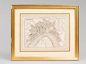 Plan de Bordeaux [ Gravure ancienne ]