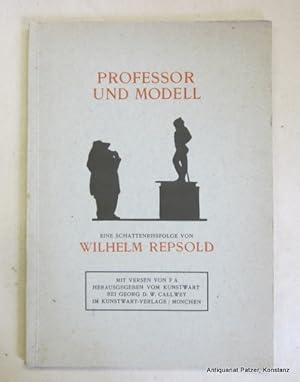 Imagen del vendedor de Professor und Modell. Eine Schattenrissfolge. Mit Versen von F(erdinand) A(venarius) (Deckeltitel). Mnchen, Callwey, o.J. (ca. 1920). Gr.-8vo. Titel, 14 Bl. mit Holzschnitten, 1 Bl. Illustrierter Or.-Kart. a la venta por Jrgen Patzer