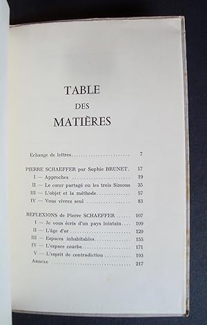 Imagen del vendedor de Pierre Schaeffer, par Sophie Brunet, suivi de Rflexions de Pierre Schaeffer - a la venta por Le Livre  Venir