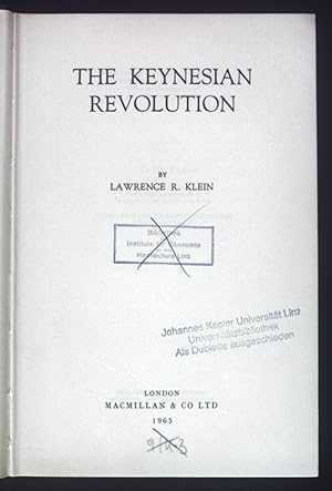 Bild des Verkufers fr The Keynesian Revolution. zum Verkauf von books4less (Versandantiquariat Petra Gros GmbH & Co. KG)