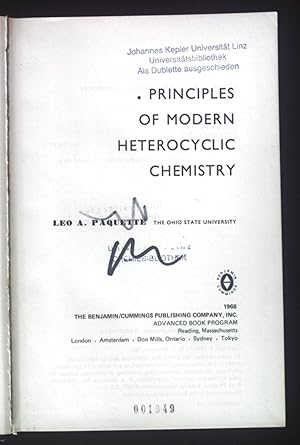 Image du vendeur pour Principles of Modern Heterocyclic Chemistry. mis en vente par books4less (Versandantiquariat Petra Gros GmbH & Co. KG)