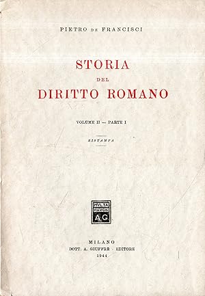 Storia del diritto romano (volume II: Parte I)