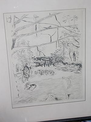 Image du vendeur pour Le Parc Monceau , Original Radierung von Pierre Bonnard (1937 ), in der Platte signiert unten links. Arches-Btten Blatt breitrandig, unbeschnitten und guter frischer Zustand mis en vente par Johann Peter Hebel Antiquariat