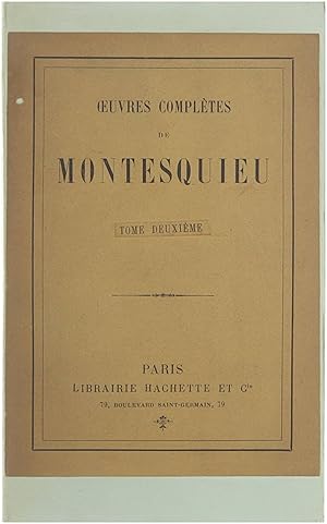 Image du vendeur pour Oeuvres compltes de Montesquieu. mis en vente par Untje.com