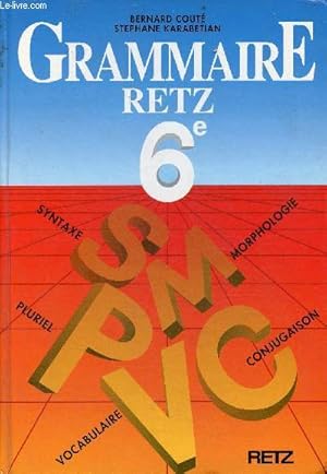 Seller image for Grammaire Retz 6e. for sale by Le-Livre