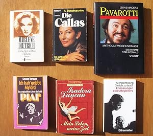 Konvolut mit sechs Bücher: 1. Dietrich Marlene: Ich bin, Gott sei Dank, Berlinerin ; 2. Die Calla...