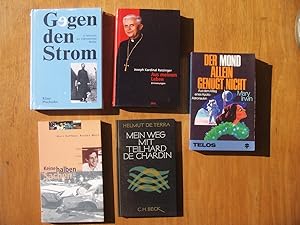 Bild des Verkufers fr Konvolut mit fnf Bcher: 1. Gegen den Strom ; 2. Aus meinem Leben: Erinnerungen (1927-1977) ; 3. Der Mond allein gengt nicht. Aus dem Alltag eines Apollo-Astronauten ; 4. Keine halben Sachen: Hippie - Polizist - Jude - Christ ; 5. Mein Weg mit Teilhard de Chardin zum Verkauf von Versandantiquariat Manuel Weiner