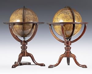 Pair of Regency Terrestrial and Celestial Library Globes