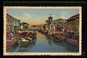 Ansichtskarte Manila, Binondo Canal