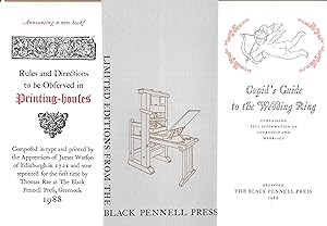 Seller image for Limited Editions From The Black Pennell Press [Portfolio of Announcement leaflets with Order Form and Signed correspondence from the Publisher] for sale by The Bookshop at Beech Cottage