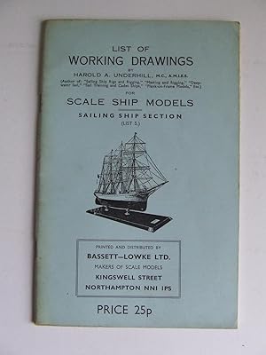 Image du vendeur pour List of Working Drawings for Scale Ship Models. Sailing Ship Section (list S) mis en vente par McLaren Books Ltd., ABA(associate), PBFA