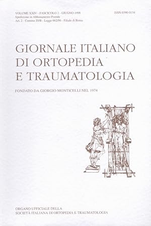 Bild des Verkufers fr Giornale Italiano di Ortopedia e Traumatologia Volume XXIV - Fascicolo 2 - Giugno 1998 zum Verkauf von Versandantiquariat Nussbaum