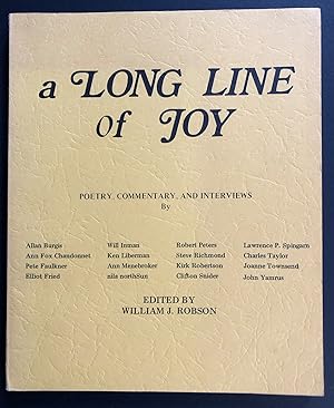 Imagen del vendedor de A Long Line of Joy : Poetry, Commentary, and Interviews a la venta por Philip Smith, Bookseller