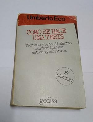 Imagen del vendedor de Cmo se hace una tesis a la venta por Libros Ambig