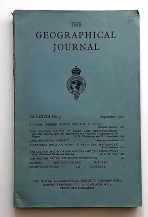 The Geographical Journal - Vol. 78, No. 3 / September 1931 (Einzelheft / single copy)