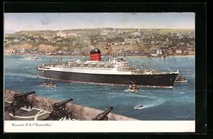 Bild des Verkufers fr Ansichtskarte Passagierschiff Cunard RMS Carinthia einen Hafen einfahrend zum Verkauf von Bartko-Reher