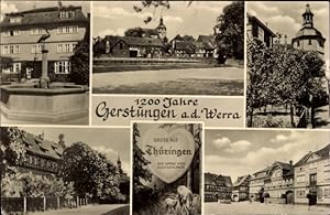 Bild des Verkufers fr Ansichtskarte / Postkarte Gerstungen in Thringen, Ortsansichten, Markt, Brunnen zum Verkauf von akpool GmbH