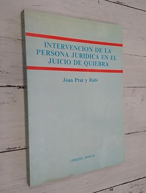 Imagen del vendedor de Intervencin de la persona jurdica en el juicio de quiebra a la venta por Librera Dilogo