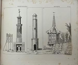 Bild des Verkufers fr Trait de la composition et de l'ornement des Jardins, avec cent soixante et une planches reprsentant, en plus de six cents figures, des Plans de jardins, des Fabriques propres  leur dcoration, et des machines pour lever les eaux. Ouvrage faisant suite  l'Almanach du Bon Jardinier. Cinquime dition, entirement refondue, augmente de plus du double dans le texte, de 94 planches graves, et o tous les plans de jardins ont t changs. zum Verkauf von Librairie Hogier