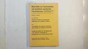 Bild des Verkufers fr Analytisch orientierte (psychagogische) Behandlung eines elfjhrigen Stotterers . (u.a.). Heft 1. Materialien zur Psychoanalyse und analytisch orientierten Psychotherapie. zum Verkauf von Gebrauchtbcherlogistik  H.J. Lauterbach