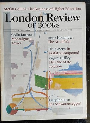 Bild des Verkufers fr London Review Of Books 6 November 2003 zum Verkauf von Shore Books