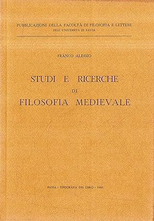 Seller image for Studi e ricerche di filosofia medievale for sale by Messinissa libri