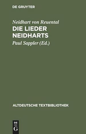 Bild des Verkufers fr Die Lieder Neidharts : Hrsg. v. Edmund Wiener. Fortgef. v. Hanns Fischer. Mit e. Melodienanh. v. Helmut Lomnitzer zum Verkauf von Smartbuy