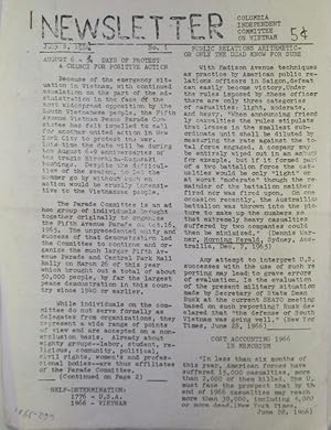 Newsletter. Columbia Independent Committee on Vietnam. July 8 (1966). No. 1