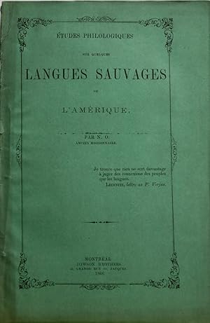 Études philosophiques sur quelques langues sauvages de l'Amérique