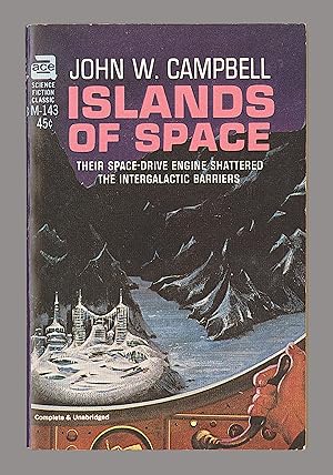 Islands of Space, a Sci Fi Novel by John W. Campbell, 1966 Ace M-143, Cover Art by McKeon Vintage...