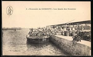 Ansichtskarte Djibouti, Les Quais des Duoanes