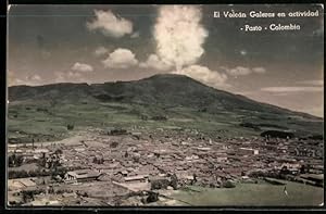 Postcard Pasto, El Volcan Galeras en actividad