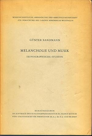 Bild des Verkufers fr Melancholie und Musik Ikonographische Studien zum Verkauf von avelibro OHG