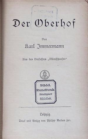 Seller image for Der Oberhof. for sale by Antiquariat Bookfarm