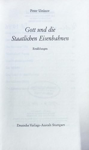 Seller image for Gott und die staatlichen Eisenbahnen. Erzhlungen. for sale by Antiquariat Bookfarm