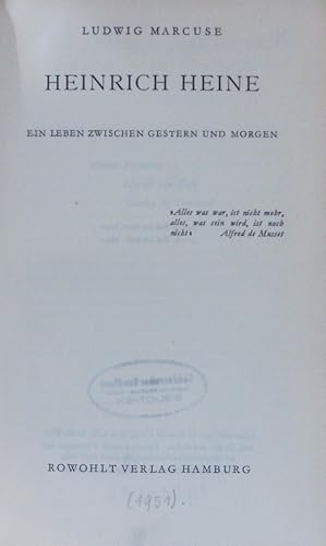 Bild des Verkufers fr Heinrich Heine. Melancholiker, Streiter in Marx, Epikureer. zum Verkauf von Antiquariat Bookfarm