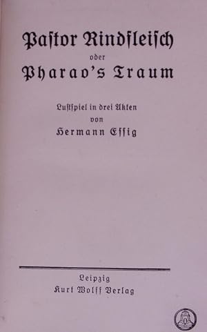 Seller image for Pharao's Traum. Lustspiel. for sale by Antiquariat Bookfarm