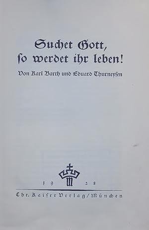 Imagen del vendedor de Suchet Gott, so werdet ihr Leben. a la venta por Antiquariat Bookfarm