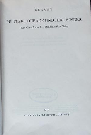 Imagen del vendedor de Mutter Courage und ihre Kinder. Eine Chronik aus dem Dreiigjhrigen Krieg. a la venta por Antiquariat Bookfarm