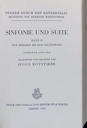 Bild des Verkufers fr Sinfonie und Suite. zum Verkauf von Antiquariat Bookfarm