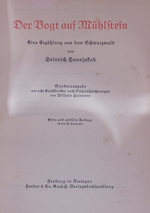 Image du vendeur pour Der Vogt auf Mhlstein. Eine Erzhlung aus dem Schwarzwald. mis en vente par Antiquariat Bookfarm