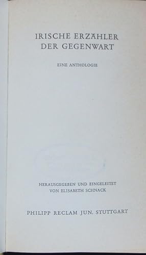 Seller image for Irische Erzhler der Gegenwart. Eine Anthologie. for sale by Antiquariat Bookfarm