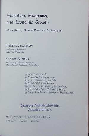 Seller image for Education, manpower, and economic growth. Strategies of human resource development. for sale by Antiquariat Bookfarm