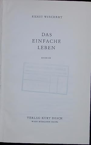 Bild des Verkufers fr DAS EINFACHE LEBEN. ROMAN zum Verkauf von Antiquariat Bookfarm