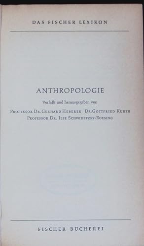 Seller image for Anthropologie. Das Fischer Lexikon. for sale by Antiquariat Bookfarm